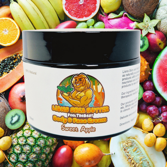 Lions Shea Butter Body and Face Cream. Sweet Apple Fragrance 150ml Lion Skin and Hair Care